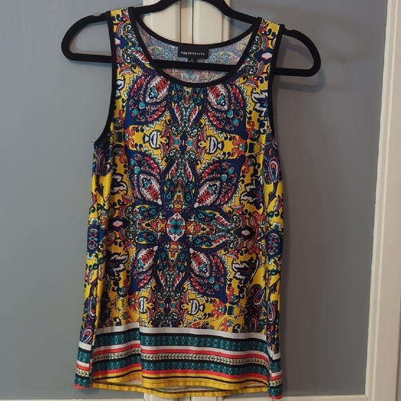 Fortune + Ivy Tops - Vibrant Paisley Tank Top Boho Festival